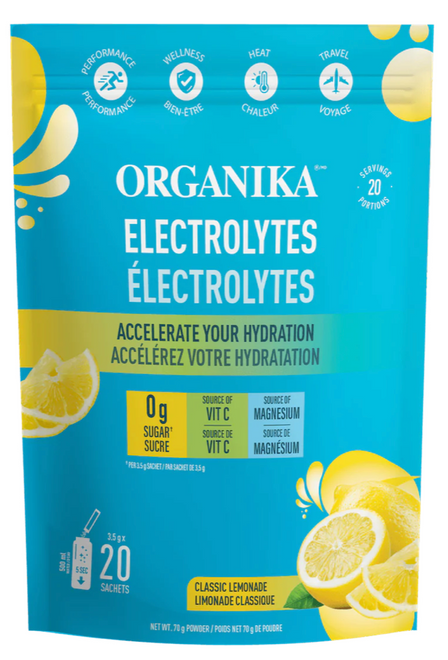 加拿大電解礦物質冲劑 (20包裝檸檬味) Organika Electrolytes Lemonade (20 sachets x 3.5g)