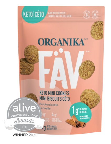 加拿大無麥麩生酮骨膠原迷你曲奇 Organika FAV Keto Mini Cookies (90g)