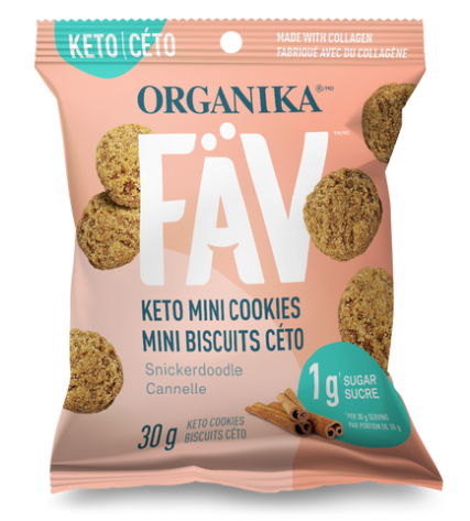 加拿大無麥麩生酮骨膠原迷你曲奇 Organika FAV Keto Mini Cookies (30g)