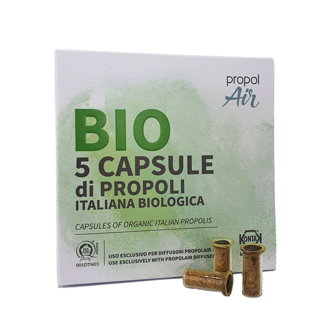 補給擴散器的有機蜂膠膠囊 Propolis Refill Capsules (organic) for Diffusers (一盒五粒）