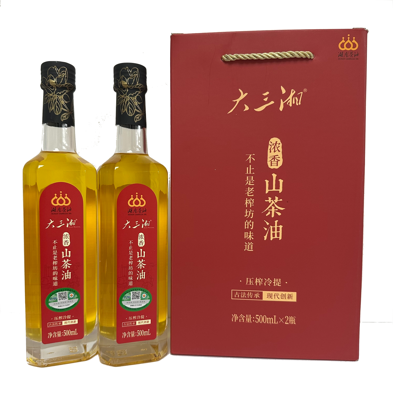 25% off 大三湘有機濃香山茶油 (孖裝禮盒) Great Sanxiang Organic Camellia Oil Gift Box (500ml x 2)