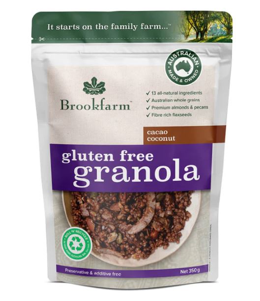 澳洲農場無麥麩可可椰子爆米花早餐 Brookfarm Gluten Free Cacao Coconut Granola (350g)