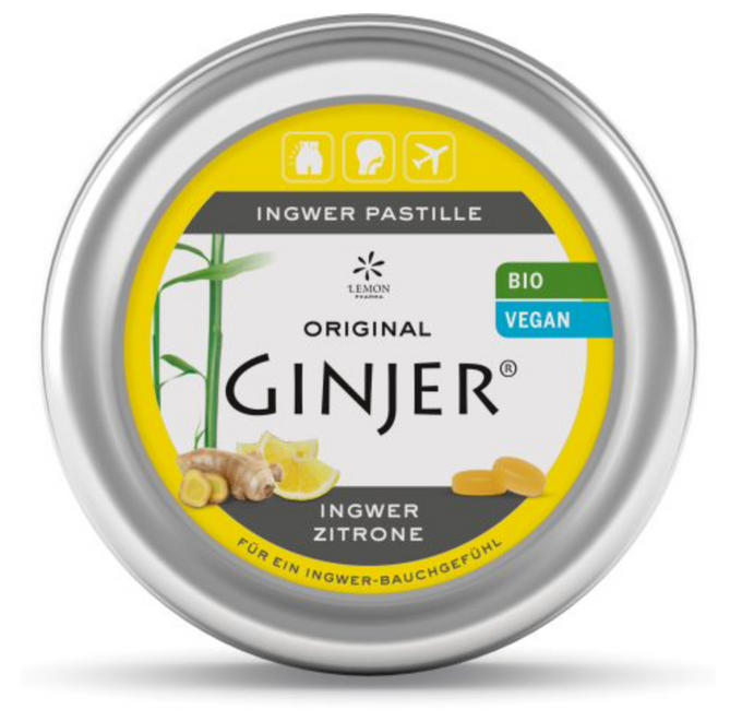 德國有機薑糖 - 檸檬味 Ginjer Organic Ginger Pastille - Lemon (40g)