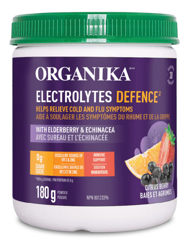 加拿大電解礦物質接骨木紫錐花免疫力冲劑 Organika Electrolytes Defence with Elderberry & Echinacea (180g)