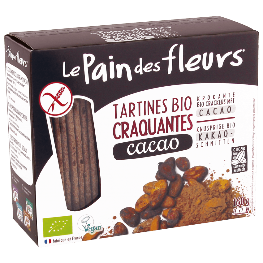 無麥麩有機可可克力架餅 Gluten-free Organic Cacao Crackers (160g)