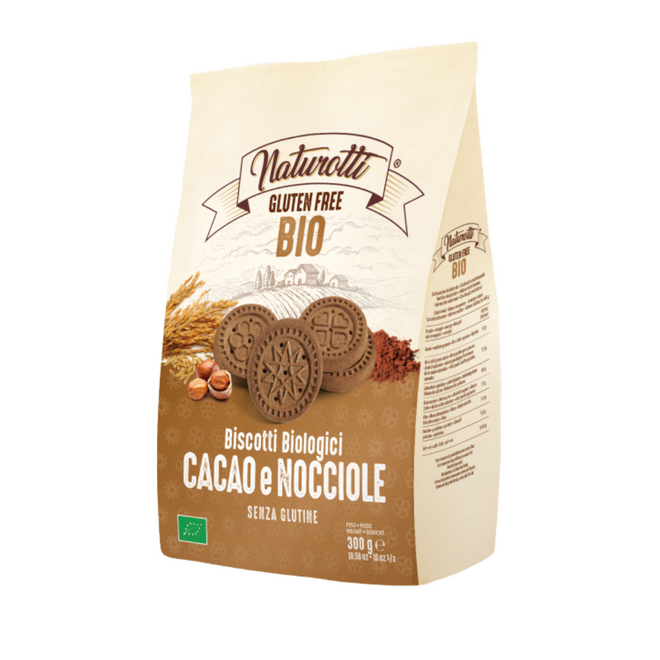 意大利無麥麩有機朱古力榛子餅 Gluten-free Organic Biscuits with Cocoa and Hazelnuts (220g)