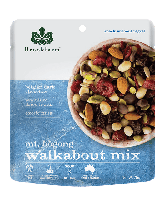 澳洲農場無麥麩乾果果仁黑朱古力小食 Brookfarm Gluten Free Nut, Fruit and Dark Chocolate Walkabout Mix (75g)