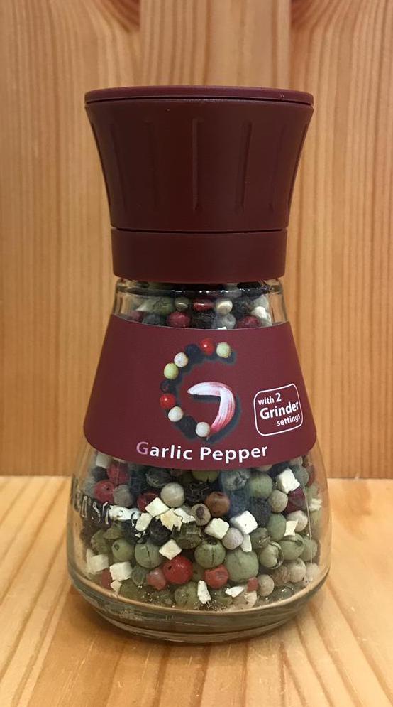 即磨香蒜雜錦原粒胡椒 Garlic Peppercorns with grinder (28g)
