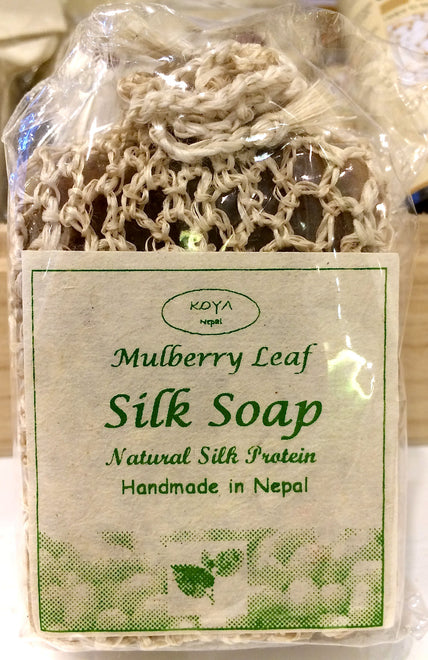 尼泊爾桑葉真絲肥皂 (連天然絲網) Nepal Mulberry Leaf Silk Soap with Silk Net