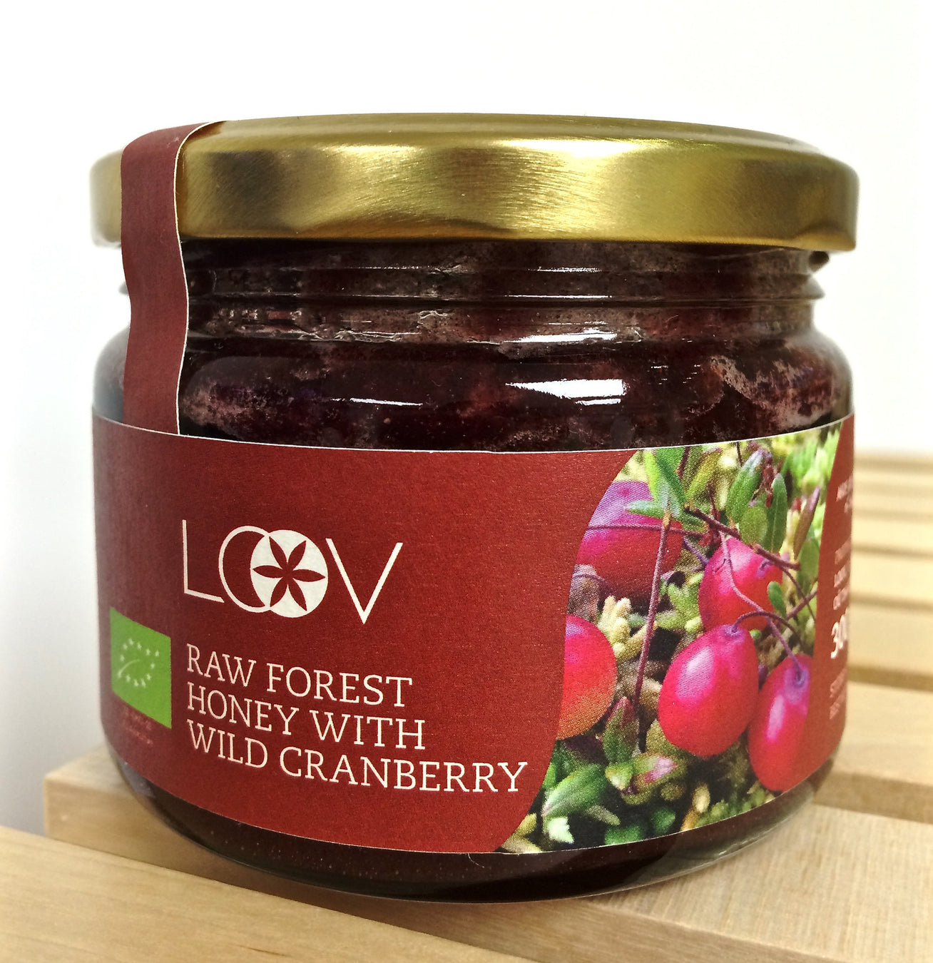Loov 有機小紅莓粉原生蜂蜜 Organic Raw Forest Honey with Wild Cranberry (300g)