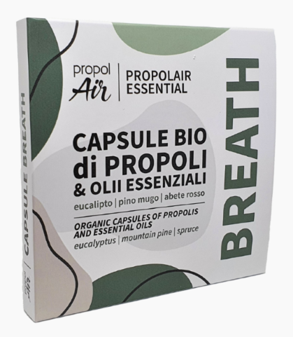 補給擴散器的有機蜂膠精油膠囊 (尤加利) Propolis Refill Organic Capsules with Essential Oil for Diffusers (BREATH) (一盒五粒)