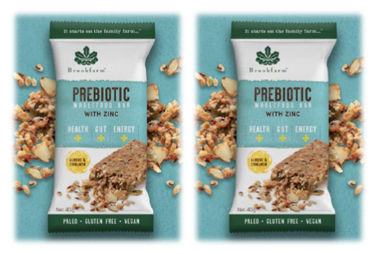 澳洲農場無麥麩益生元杏仁肉桂小食棒(孖裝) Brookfarm Gluten Free Prebiotic Bar Almond & Cinnamon (40g) (Twin Pack)